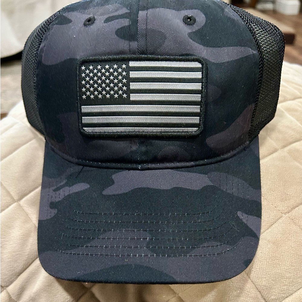 Black Camo American Flag Cap